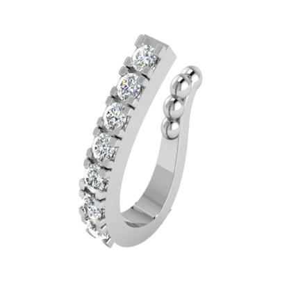 CZ Line Clip-On Nose Cuff | Stacked Non-Piercing Nose Ring Combo Pack of 2