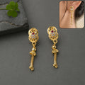 Designer Gold Tone Earrings – Elegant Traditional Silver Look