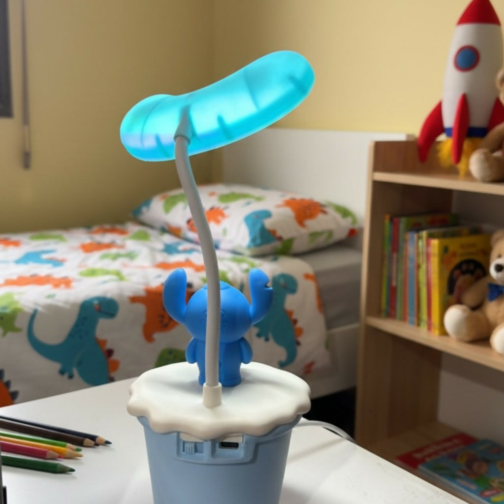 Cute Cartoon LED Desk Lamp for Kids Room, Study Night Light with Soft Glow