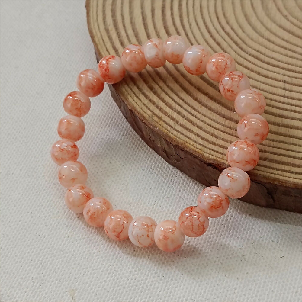 Orange Glass Beads Bracelet