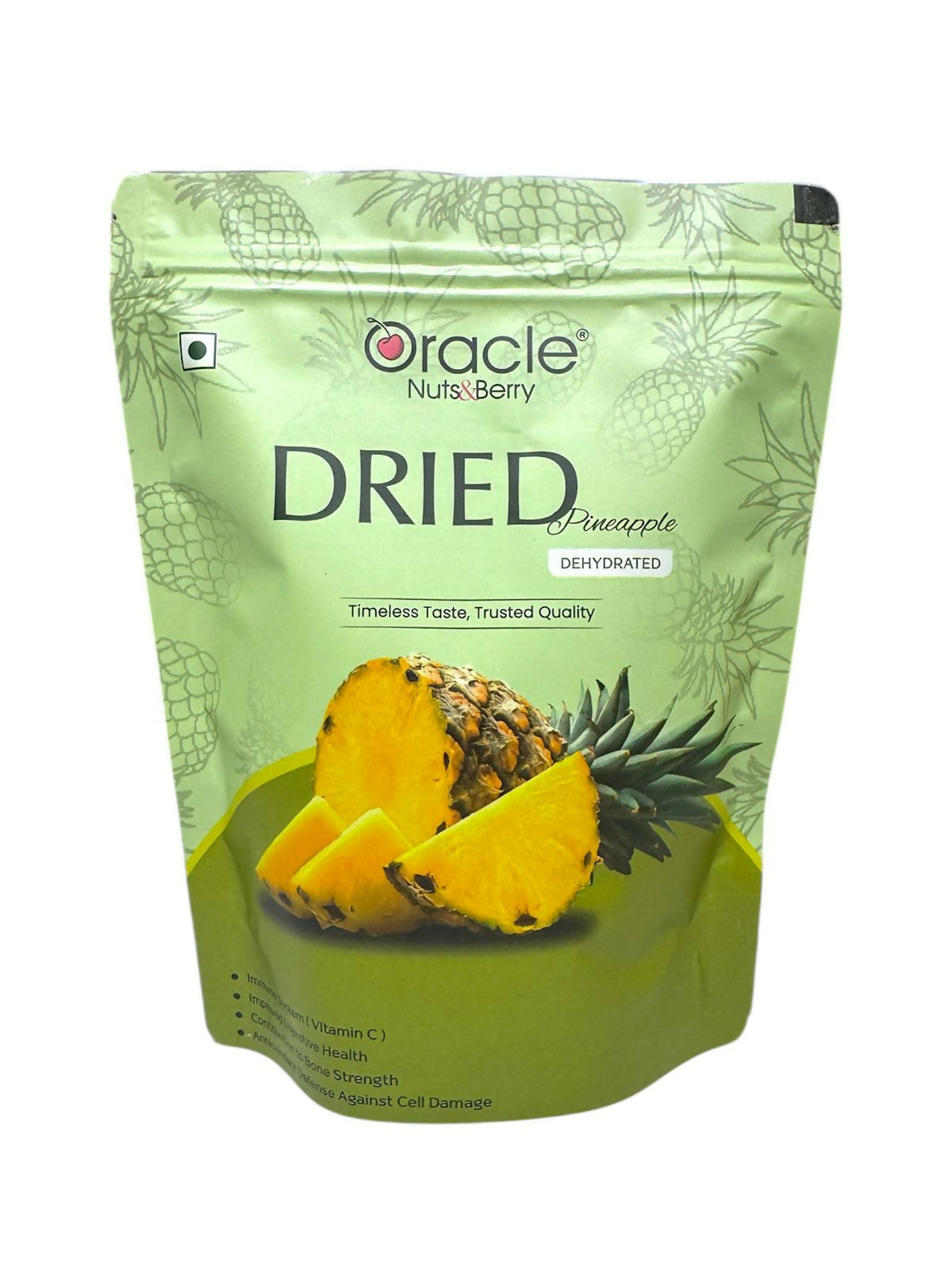 Oracle Dried Pineapple Dehydrated Fruit Snack 250gm Made from Naturally Ripened Pineapple
