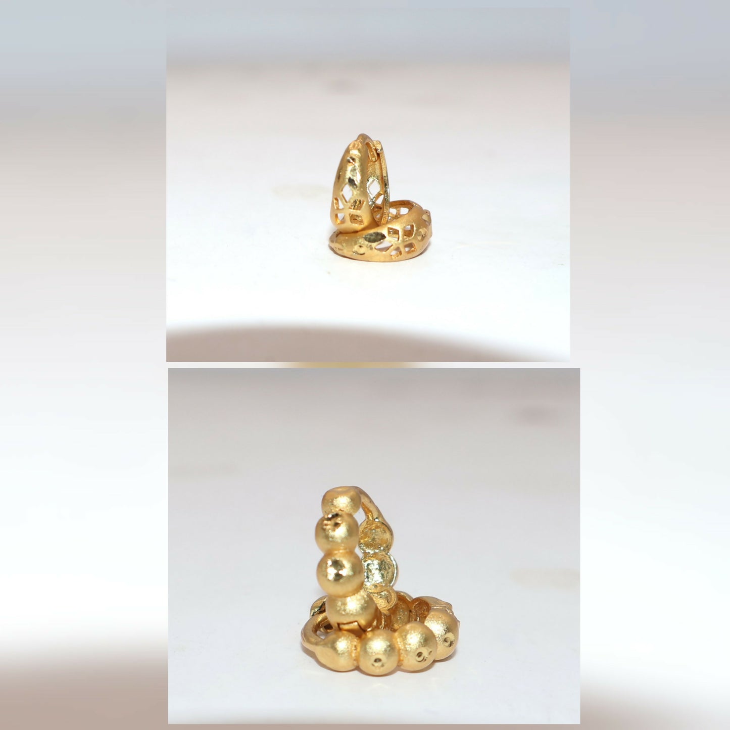 Gold Plated kan ki bali Earring Bali Hoop for women and girls Combo Pack of 2