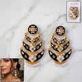 Black Meenakari Earrings – Intricate Traditional Festival Jewelry