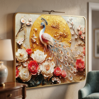 Luxury Peacock Wall Art Frame | Luxury Golden Frame Home Decor