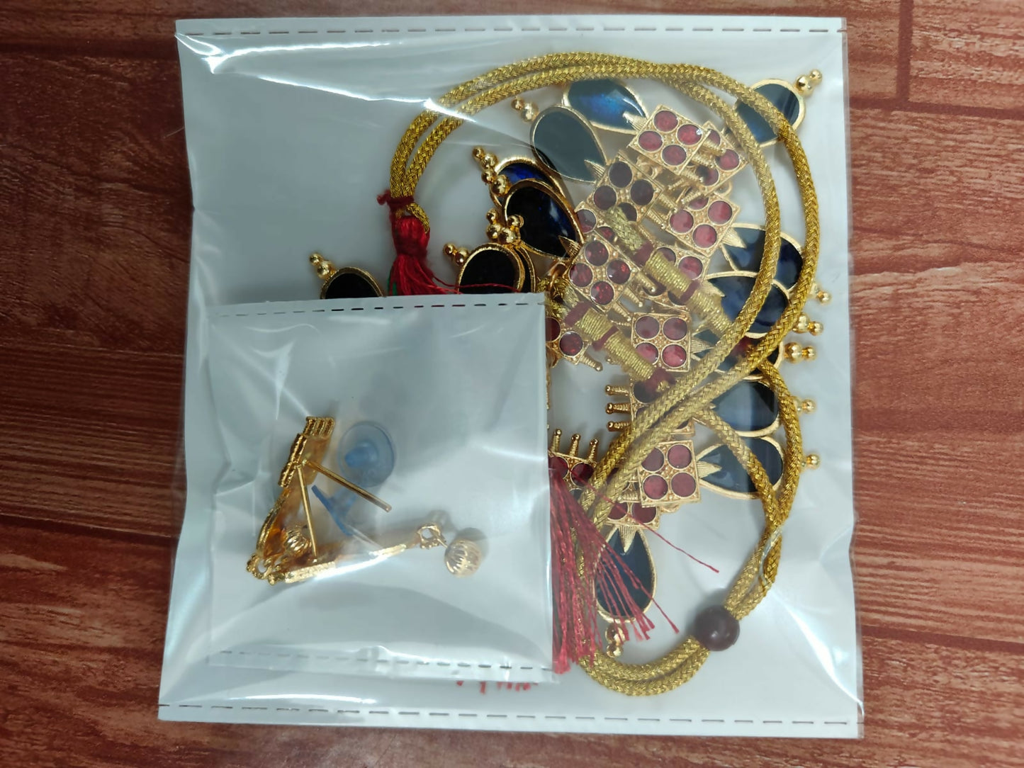 Modern Rose Gold Pave Crystal Teardrop Choker Set