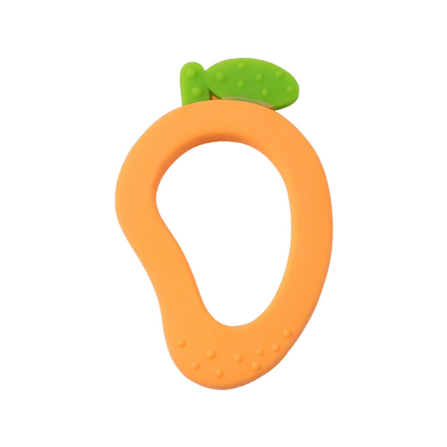 Mango-shaped silicone baby teether
