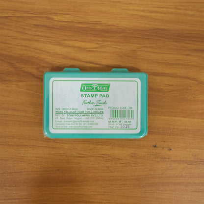 Officemate Small Stamp Pad Feather Touch Green Ink Long-Life Micro Cellular Foam (88cm x54cm)