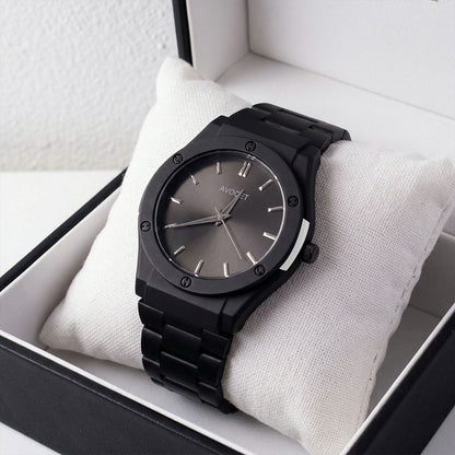Premium Black Analog Wrist Watch with Stylish Dial & Durable Strap