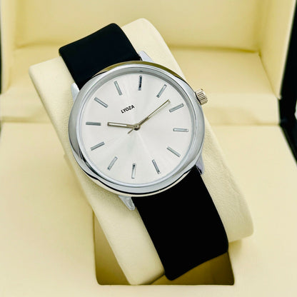 SILVER Model with Black Belt Analog Watch - For Men