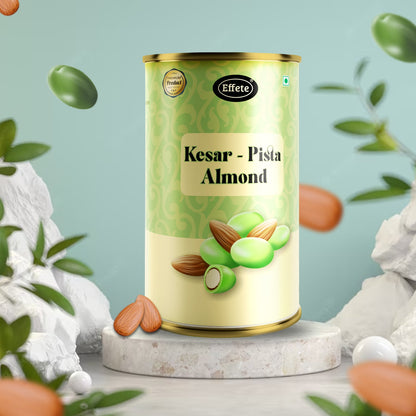 Effete Kesar Pista Almonds with Choco Coated Almonds for Premium Festive Snacking