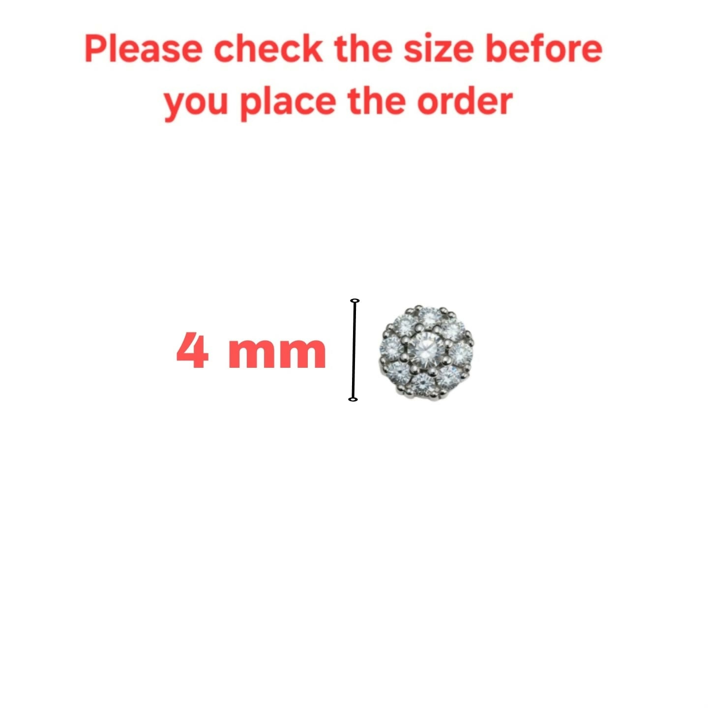 Single silver plated floral cluster nose pin showcasing premium finish and crystal shine