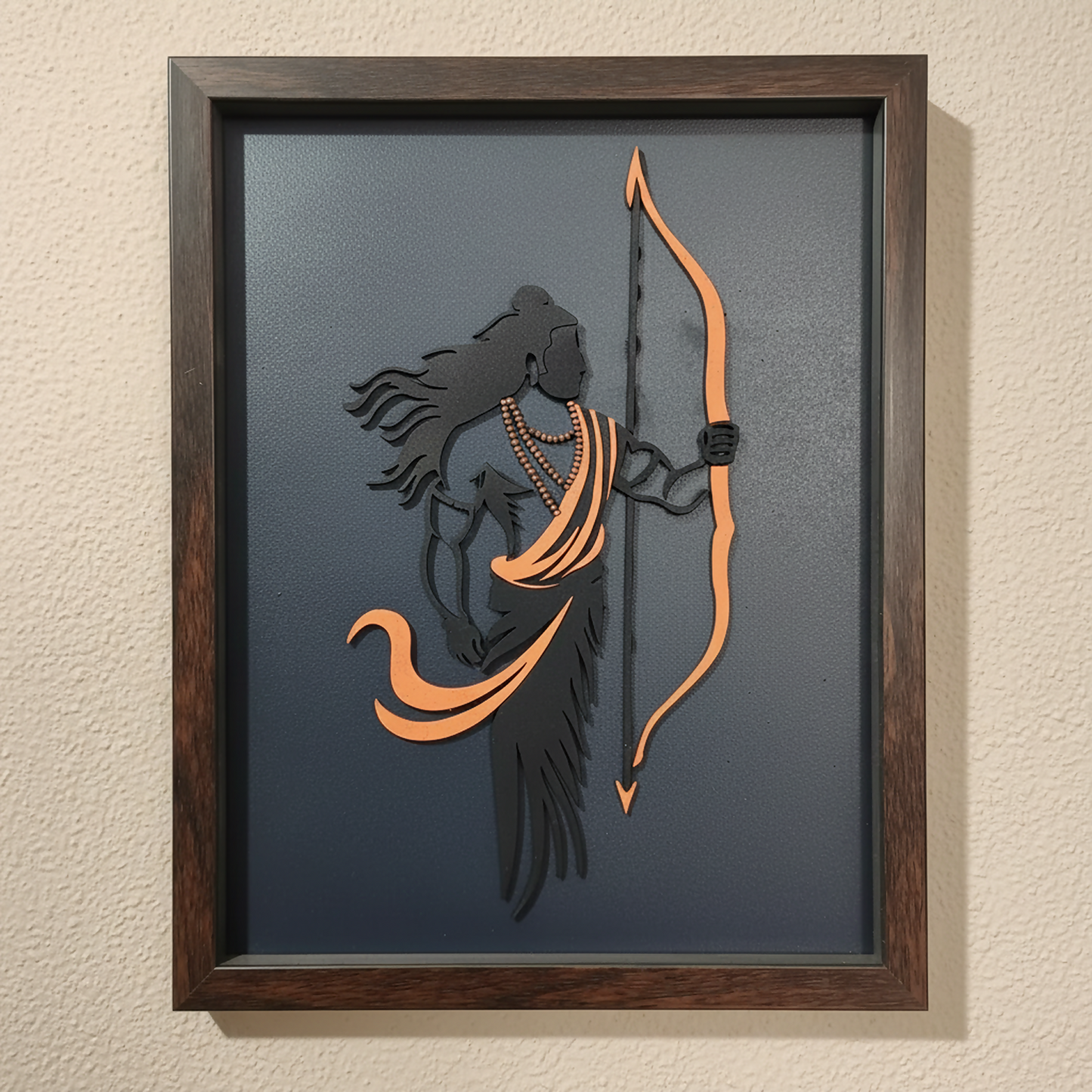 Handcrafted Multi-Layer Wooden Lord Ram Wall Art – 3D Laser Cut Shri Ram Divine Frame