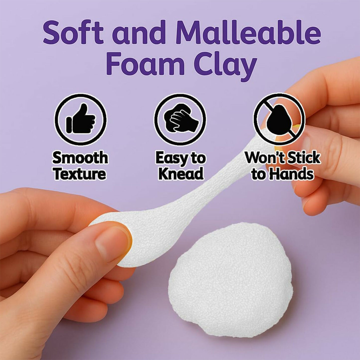 NARA Soft Foam Modelling Clay, Air Dry Non-Toxic DIY Creative Craft Clay for Kids Art (50Gm)