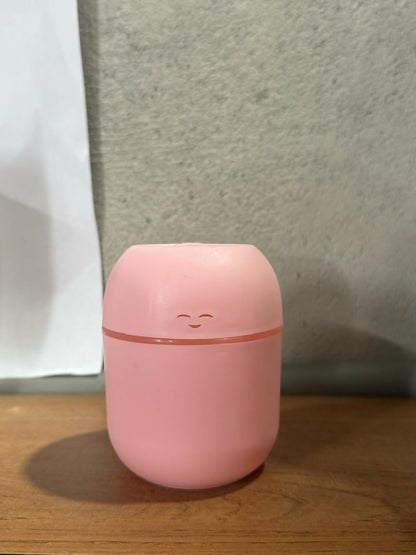Cute Pink USB Humidifier with Night Light & Dual Spray for Home & Office