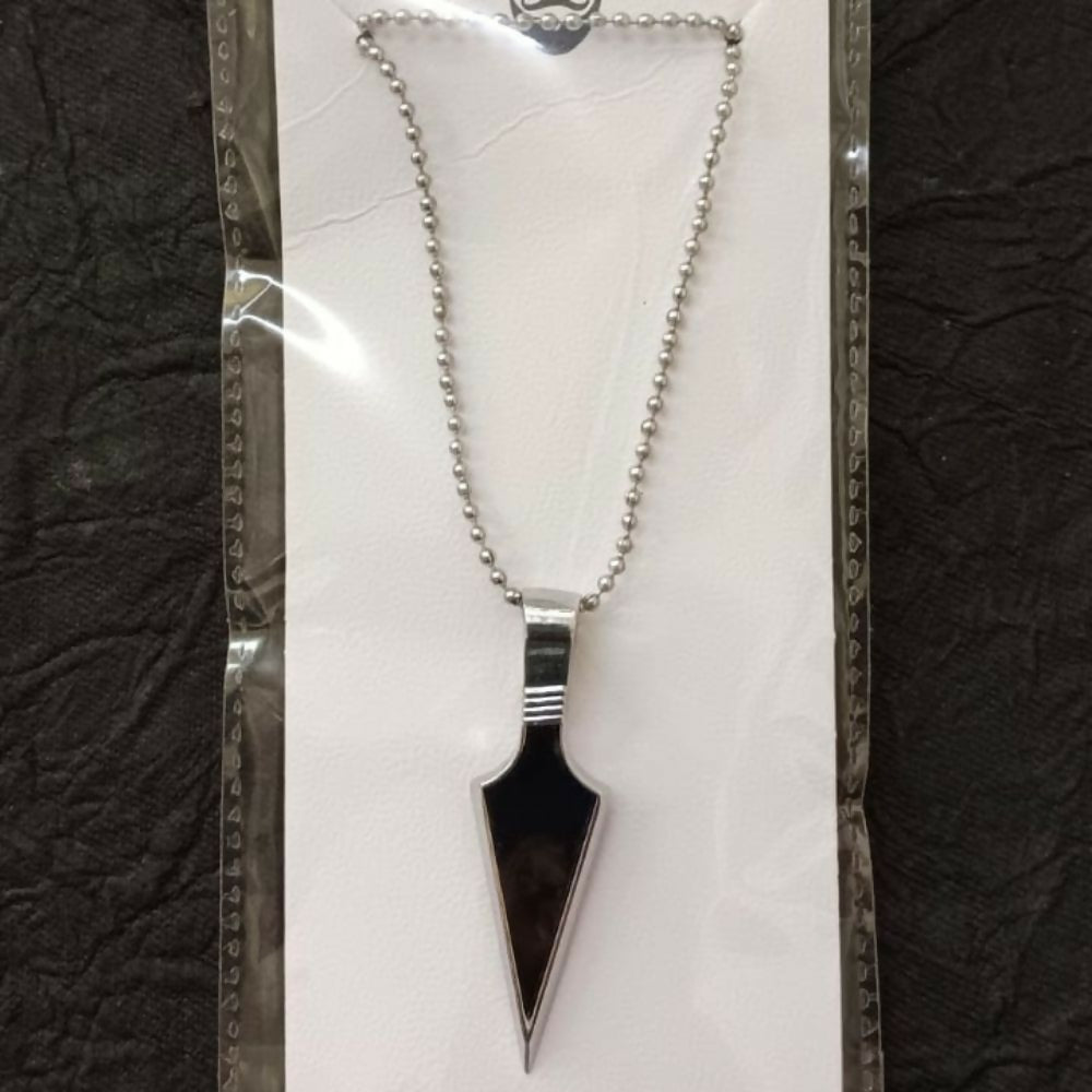 Modern Arrowhead Black & Silver Pendant Necklace for Men