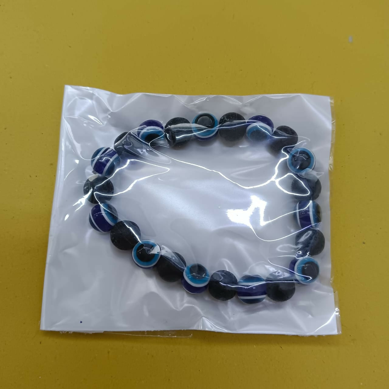 Black Evil Eye Glass Beads Bracelet