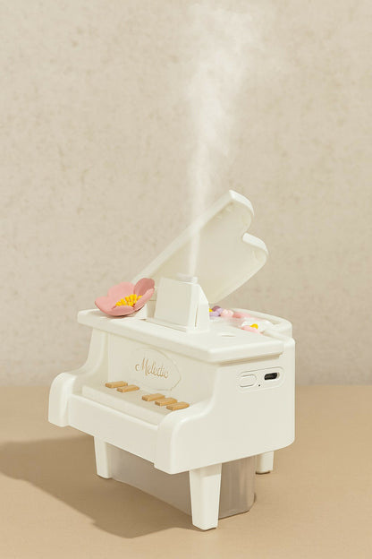 White Piano USB Mini Humidifier with Night Light for Bedroom & Office