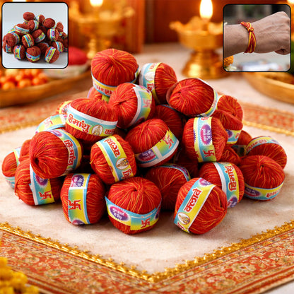 Traditional Pooja Kalawa Moli Sacred Cotton Thread Set (48 Pcs Set)