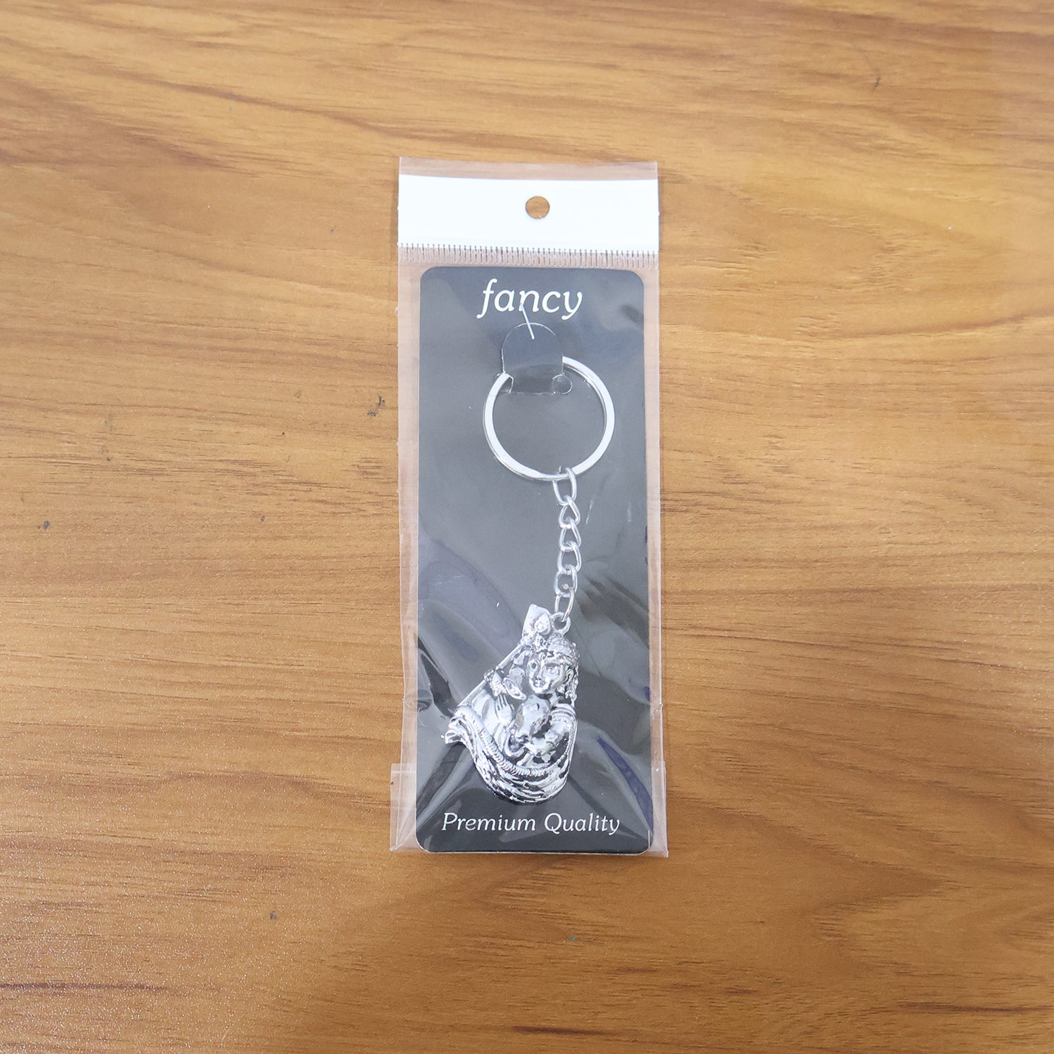 Premium Silver-Finish Metal Keychain (1 Pc)