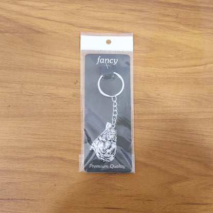 Premium Silver-Finish Metal Keychain (1 Pc)