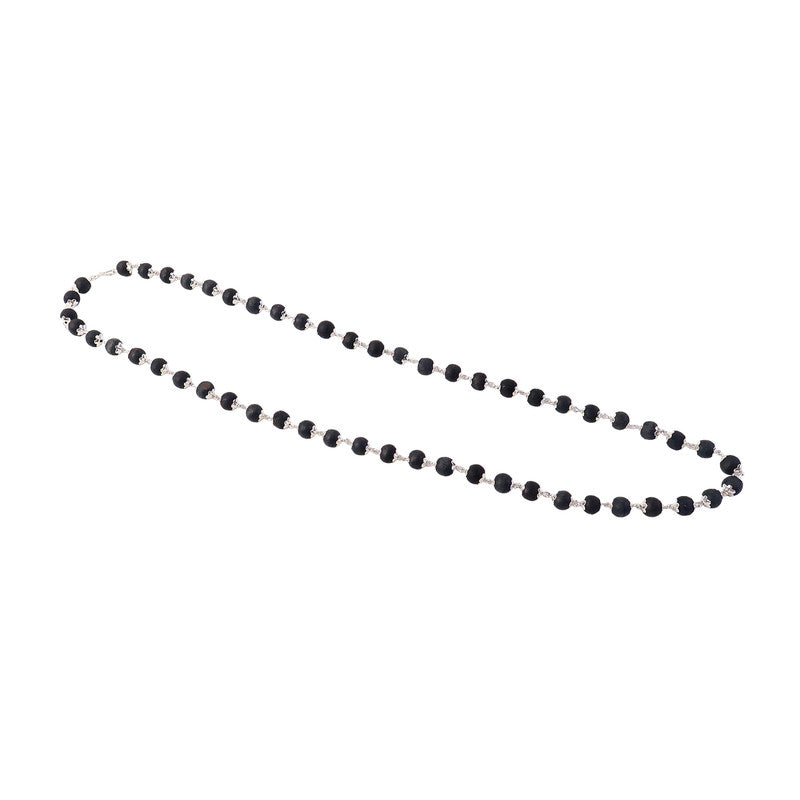 Karungali Bead Mala Necklace with Silver Finish Links