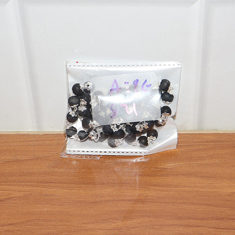 Karungali Bead Mala Necklace with Silver Finish Links