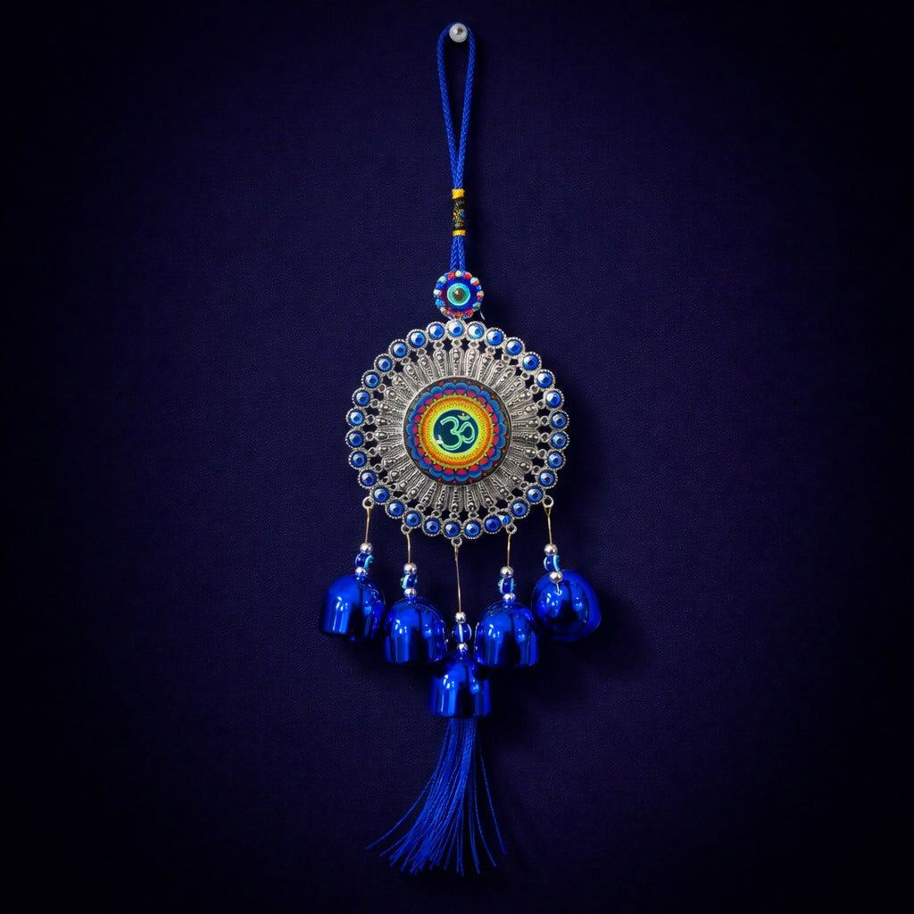 Evil Eye Hanging Decor with Bells & Tassel for Home, Door & Car Protection