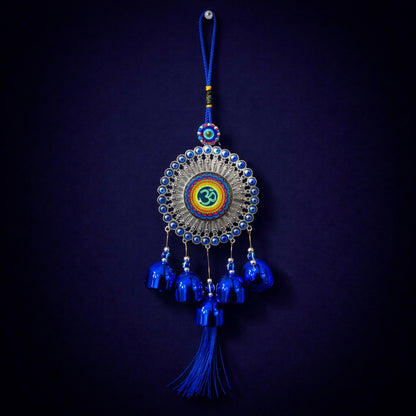 Evil Eye Hanging Decor with Bells & Tassel for Home, Door & Car Protection
