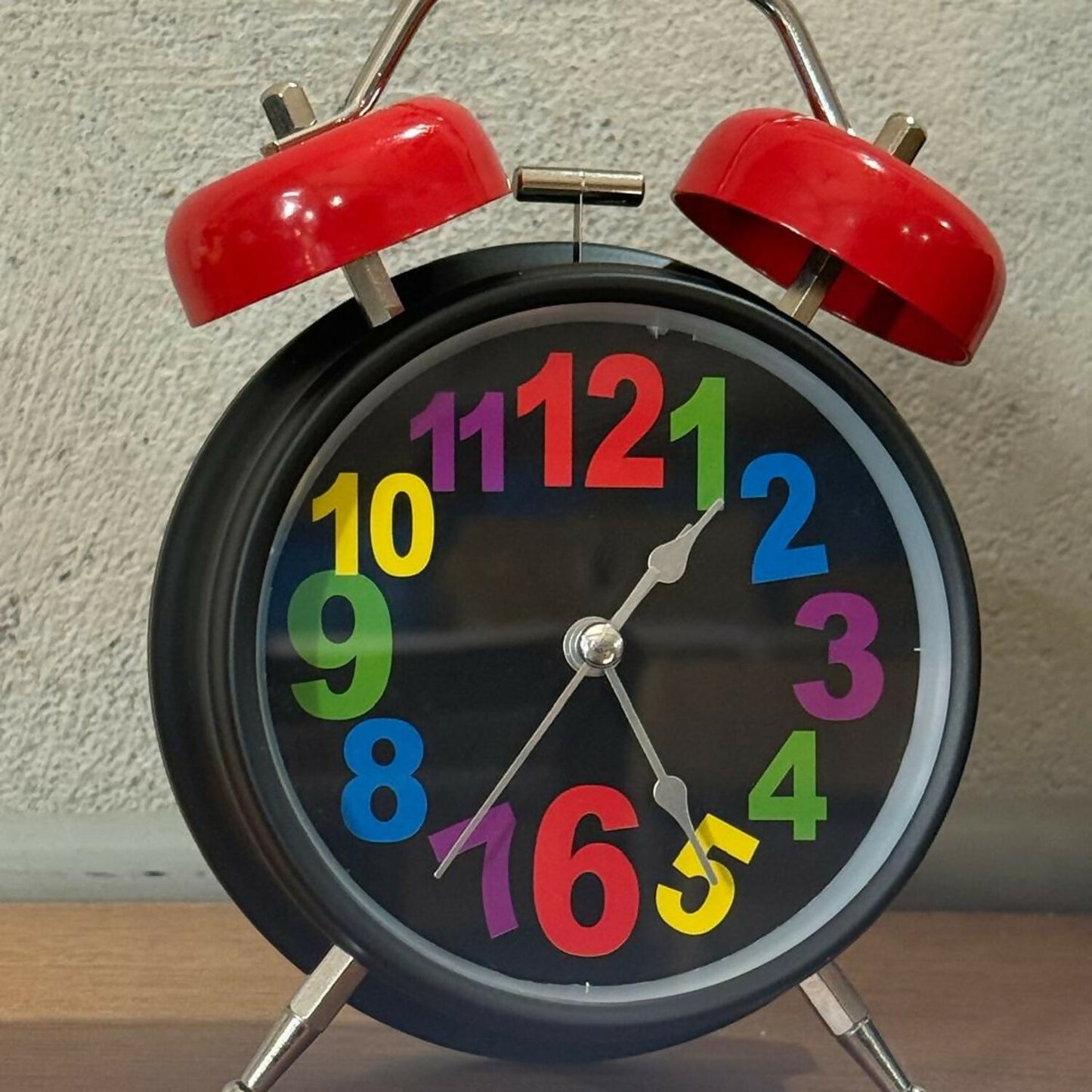 Twin Bell Alarm Clock with Colorful Numbers & Loud Ring for Heavy Sleepers