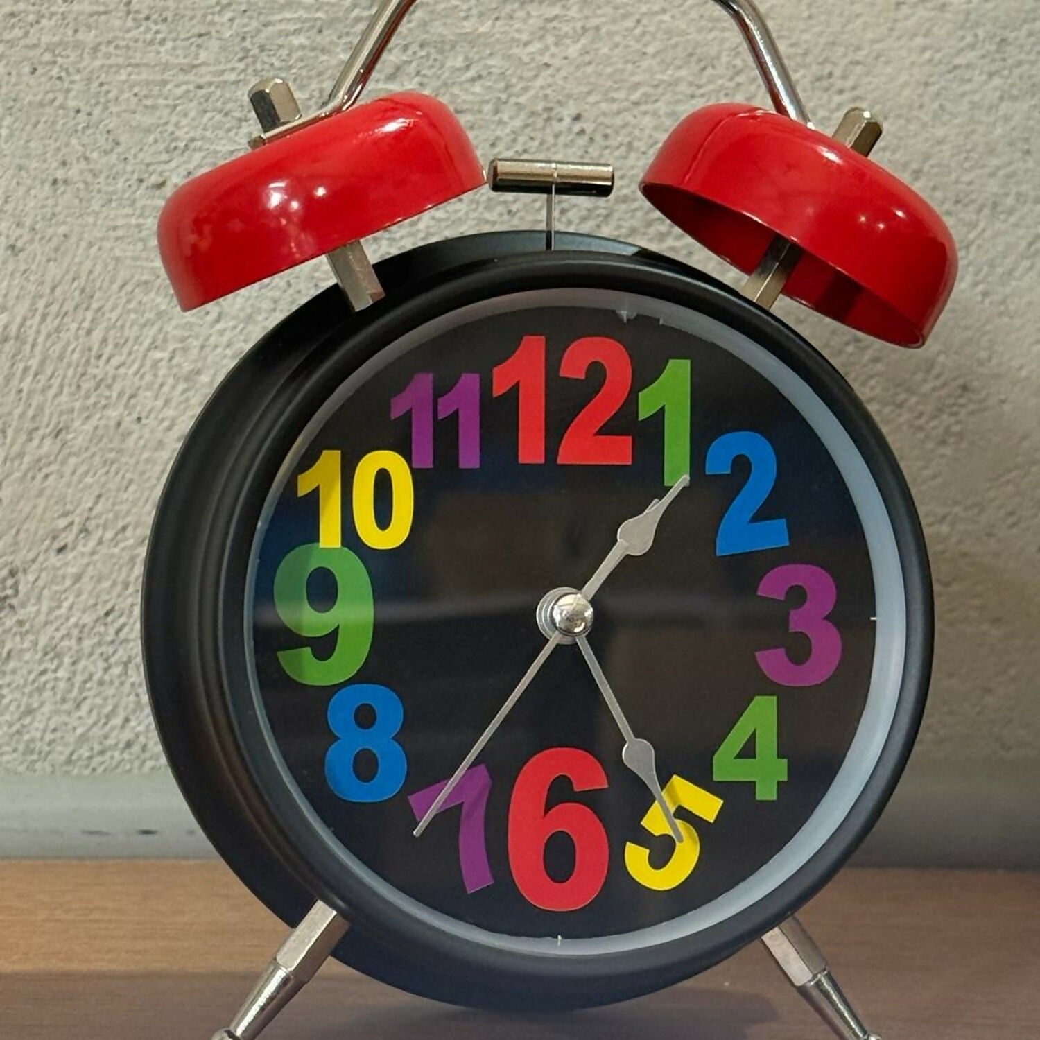 Twin Bell Alarm Clock with Colorful Numbers & Loud Ring for Heavy Sleepers