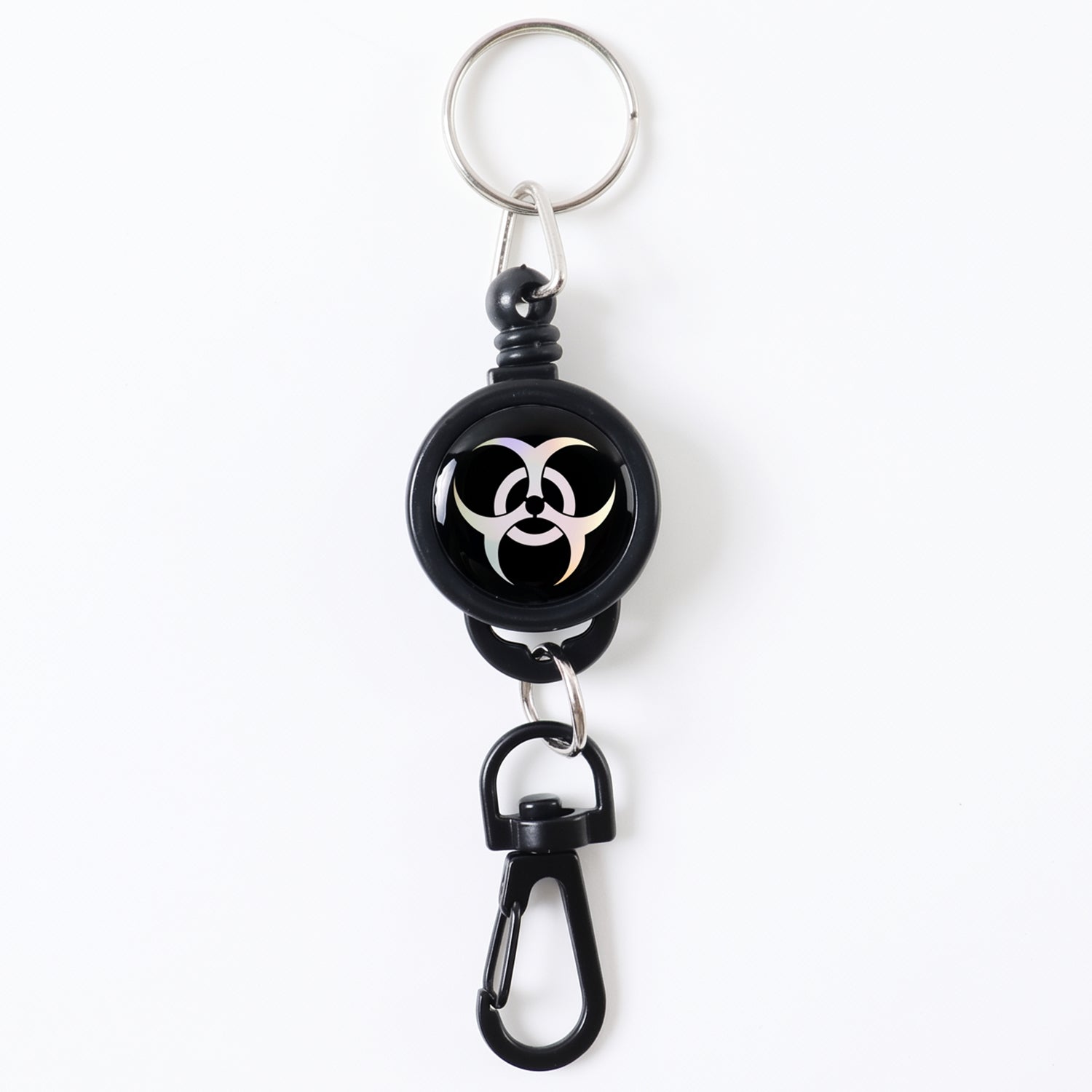Durable retractable keychain clipped on fabric strap