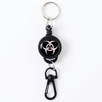 Durable retractable keychain clipped on fabric strap