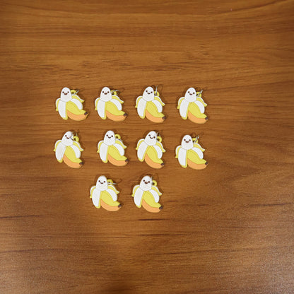 Cute Cartoon Banana Bag Charm Keychain Set (10 Pc)