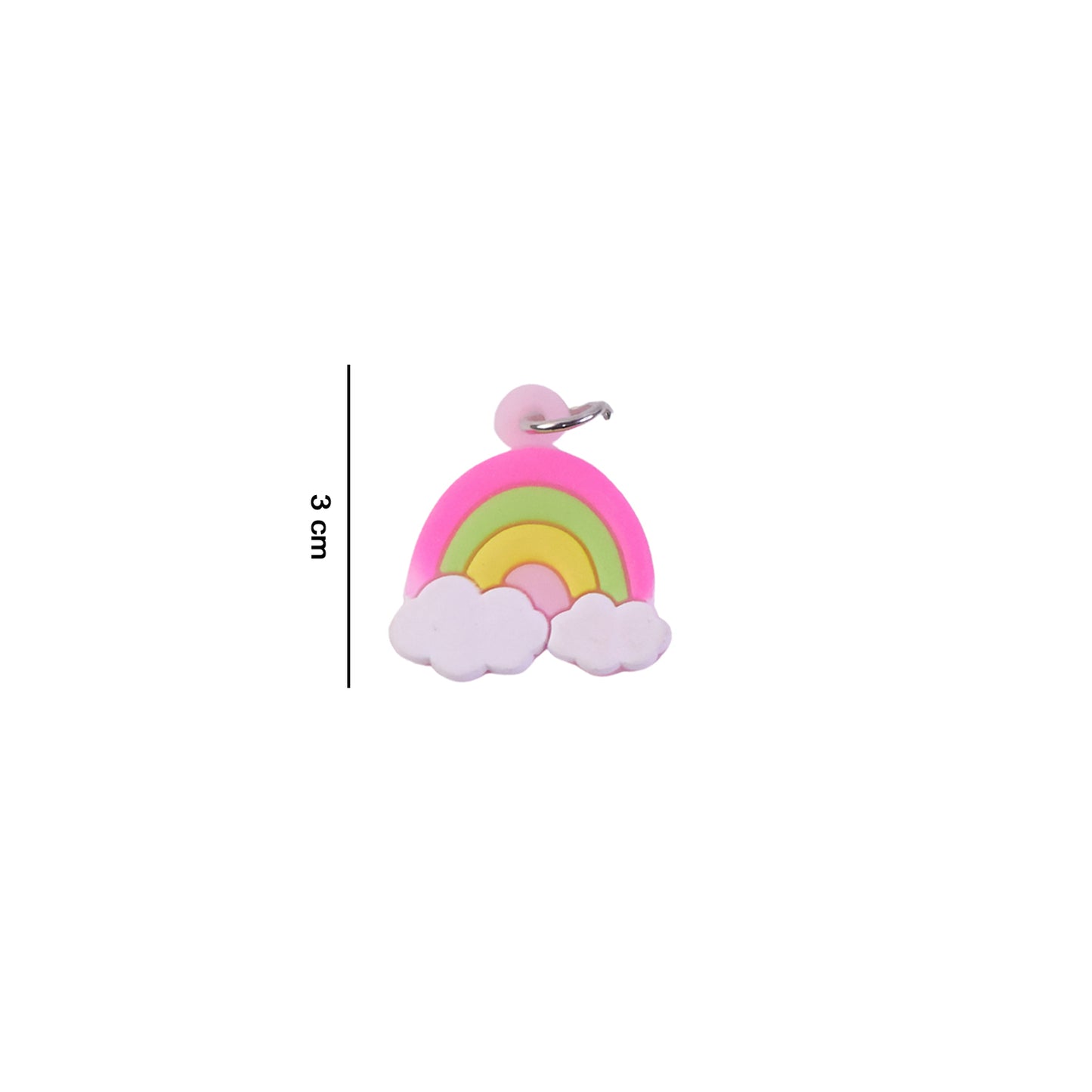 Close-up rainbow cloud keychain