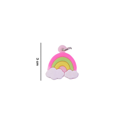 Close-up rainbow cloud keychain