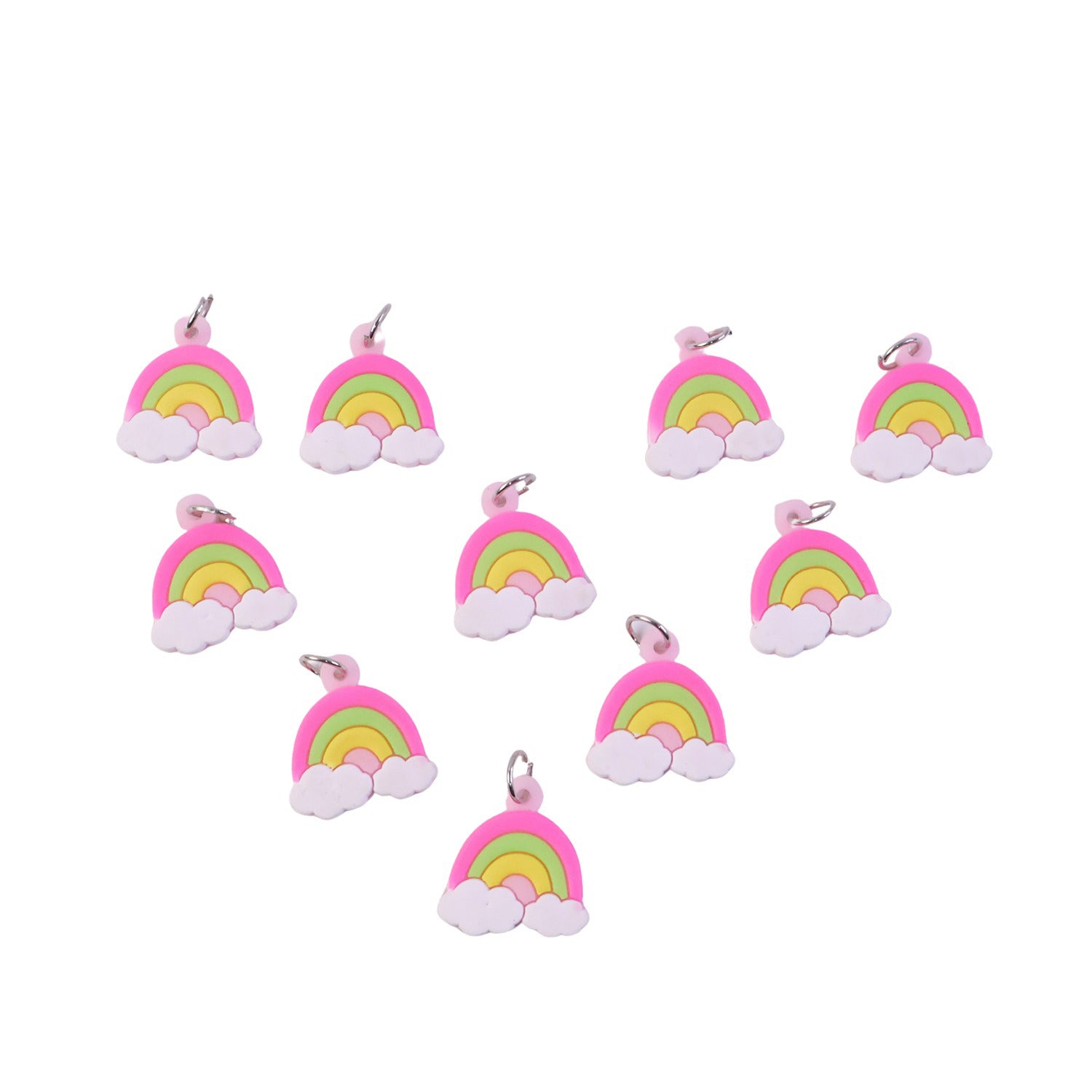 Rainbow cloud keychain on bag