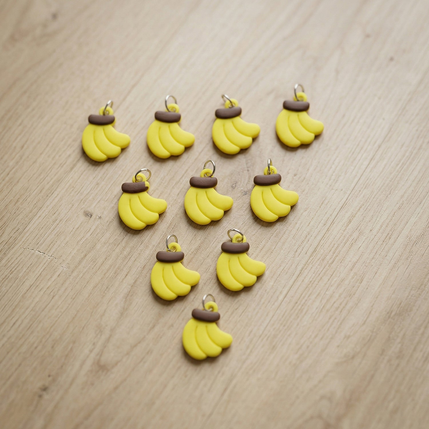 Cute Banana Shape Bag Charm Keychain Set (10 Pc)