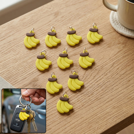 Cute Banana Shape Bag Charm Keychain Set (10 Pc)
