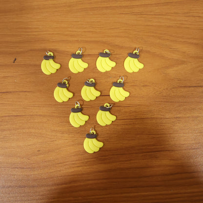 Cute Banana Shape Bag Charm Keychain Set (10 Pc)