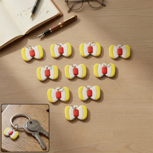 Cute Bow Shape Bag Charm Keychain Set (10  Pc)