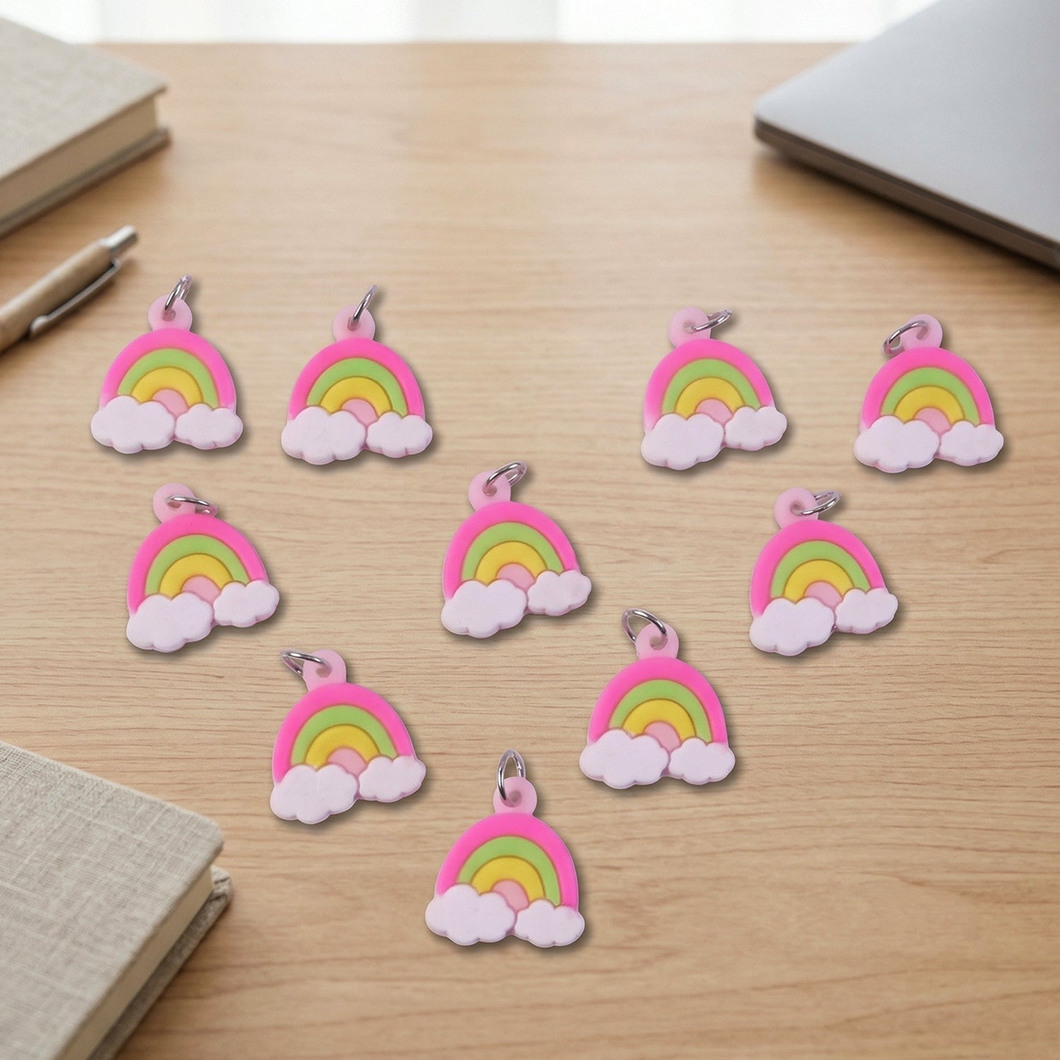 Rainbow cloud keychain accessories