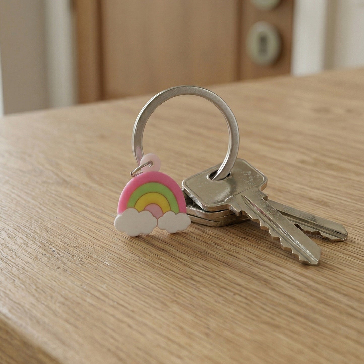 Colorful rainbow keychain set