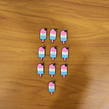 Ice cream keychains displayed on a surface
