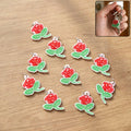 Rose Flower Design Bag Charm Keychain Set – Elegant Floral Accessory