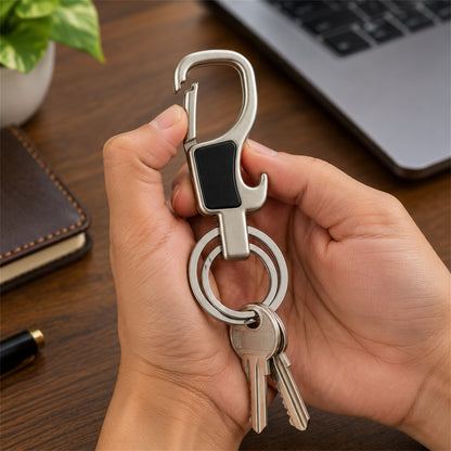 Stainless Steel Carabiner Keychain – Secure Lock & Compact Design