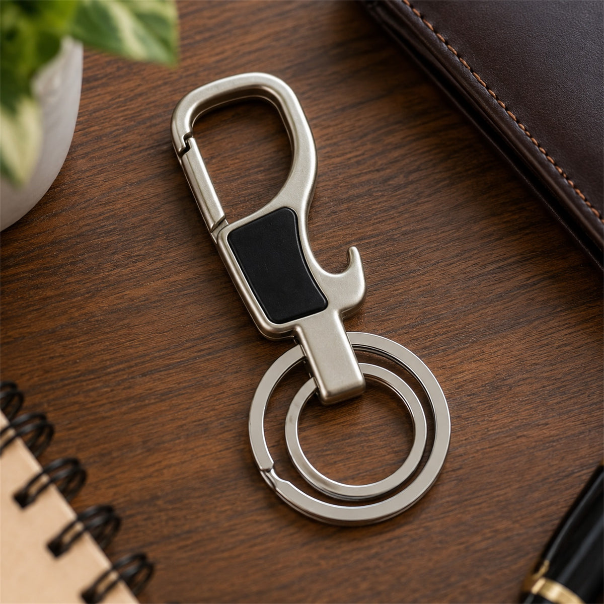 Stainless Steel Carabiner Keychain – Secure Lock & Compact Design