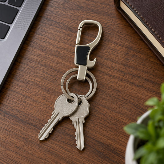 Stainless Steel Carabiner Keychain – Secure Lock & Compact Design