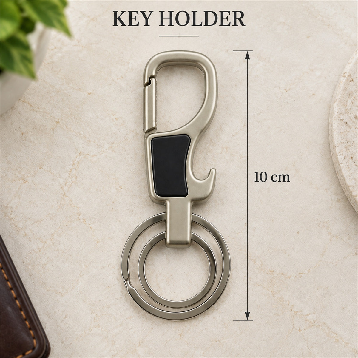 Stainless Steel Carabiner Keychain – Secure Lock & Compact Design