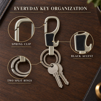 Stainless Steel Carabiner Keychain – Secure Lock & Compact Design