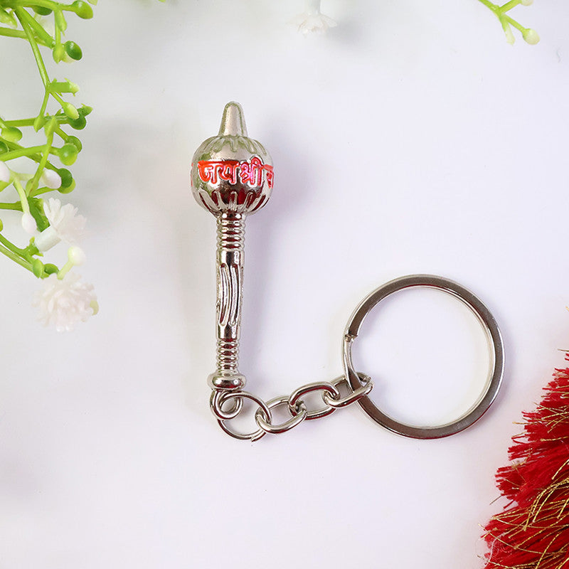 Jay Shree Ram Gada Silver Finish (Metal Keychain)